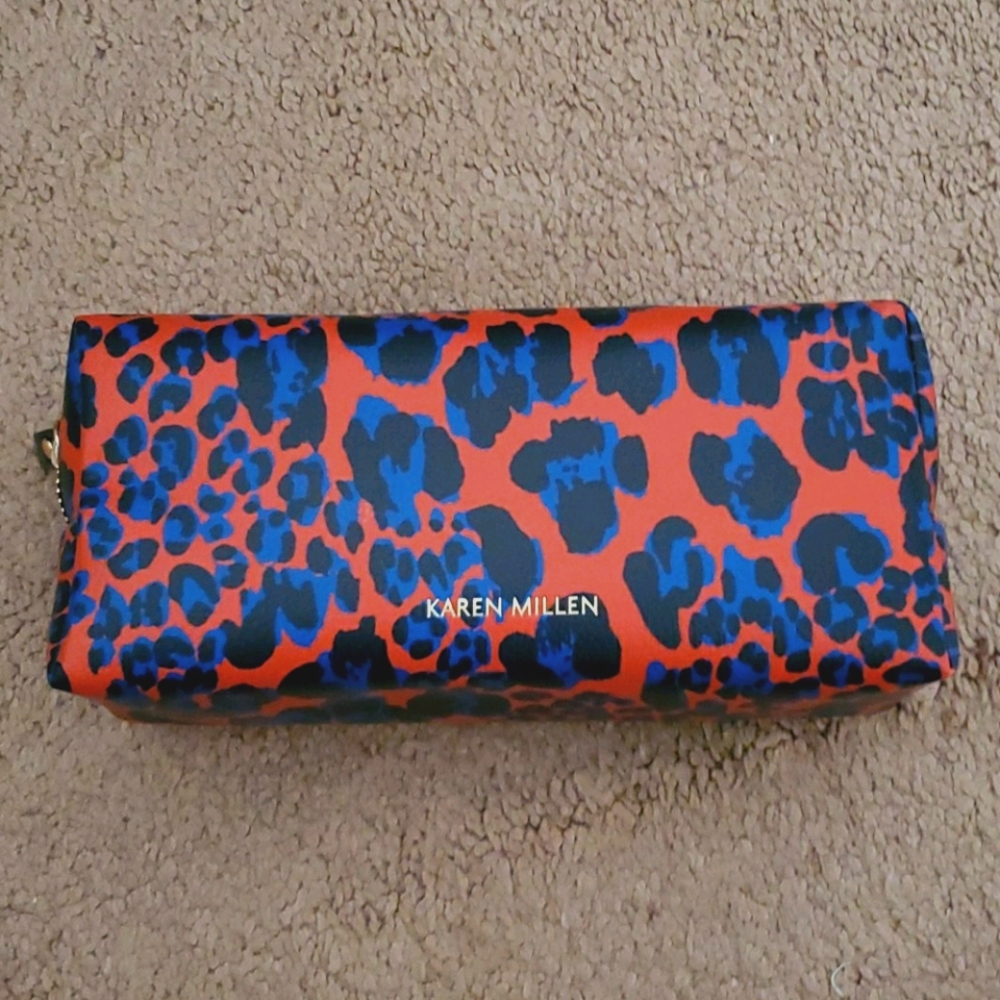 Karen Millen Travel Makeup Bag Leopard Print